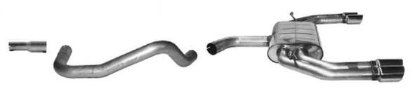 Bastuck Sportauspuff für Audi A3 Typ 8V (Sportback) für Starrachse-HA 2x 2x76mm, 20° schräg geschnitten