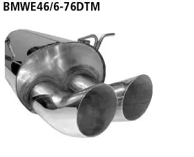 Bastuck Sportauspuff für BMW 320ci Typ E46 (Coupé) 2x76mm, DTM-Style