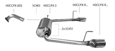 Bastuck Sportauspuff für Honda Civic 8 Dreitürer (FN) 2x 2x76mm, mit Lippe 20° schräg geschnitten Bastuck Sportauspuff Honda Civic 8 FN Perfekt kaufen