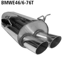 Bastuck Sportauspuff für BMW 320ci Typ E46 (Cabrio) 2x76mm, 20° schräg geschnitten