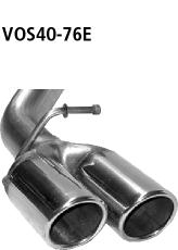 Bastuck Sportauspuff für Volvo V50 2x76mm, mit Lippe 20° schräg geschnitten  Bastuck Sportauspuff Volvo V50 2x76mm schräg kaufen