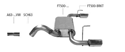 Bastuck Sportauspuff Fiat 500 312 2x76mm