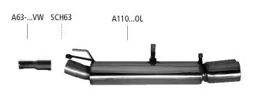 Bastuck Sportauspuff Opel Astra F 2x90mm gerade 