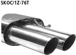 Bastuck Sportauspuff für Skoda Octavia II Limousine Typ 1Z 2x76mm, 20° schräg geschnitten