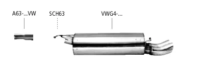 Bastuck Sportauspuff Audi A3 8L 2x76mm schräg 
