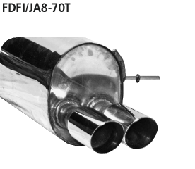 Bastuck Sportauspuff für Ford Fiesta VI Typ JA8 2x70mm, 20° schräg geschnitten