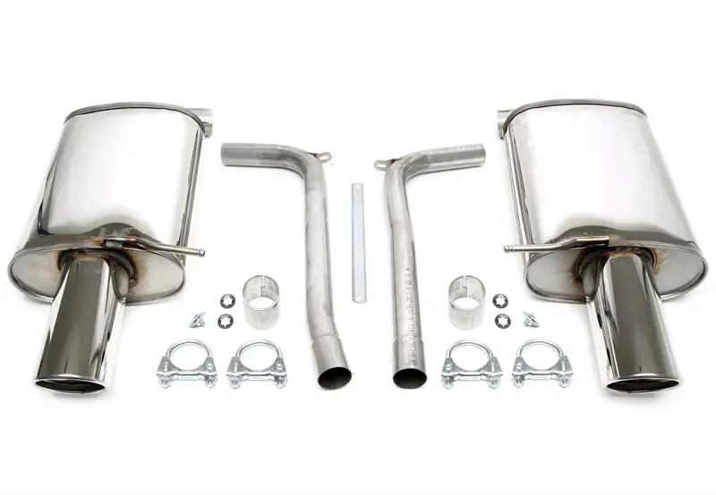 TA Technix Duplex Edelstahlanlage 1x100mm Links+Rechts passend für Audi A4 Quattro Limo.+Avant Typ 8E-B6