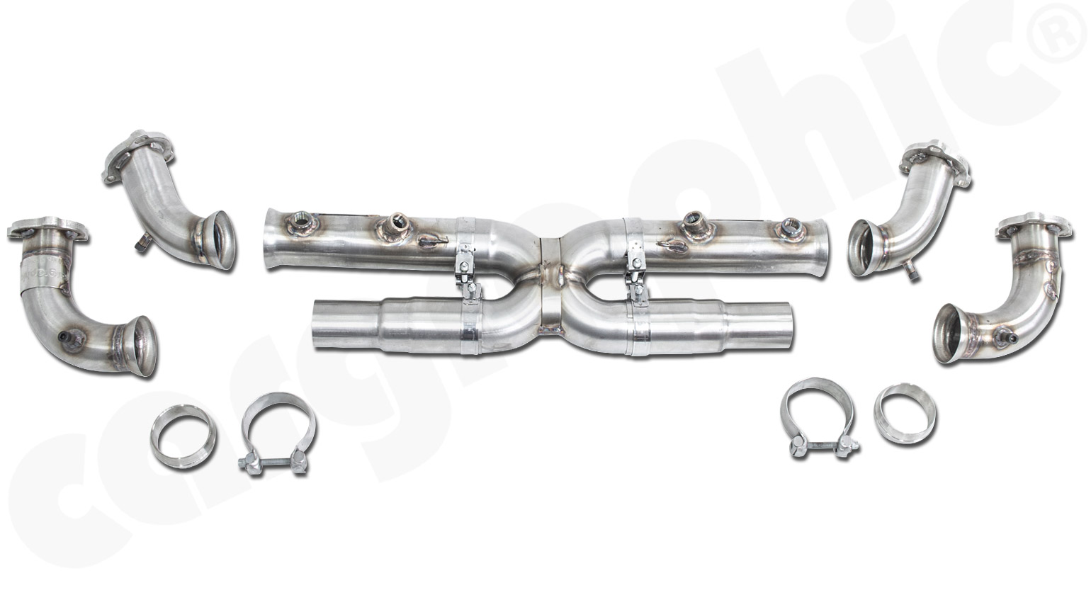 CARGRAPHIC Katalysator Ersatzrohrsatz X-Pipe für Porsche 996 GT3 RS 3,6L