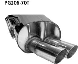 Bastuck Sportauspuff für Peugeot 206 für Fahrzeuge mit rundem Heckschürzenausschnitt 2x70mm, abgeschrägt Bastuck Sportauspuff Peugeot 206 2x70mm kaufen