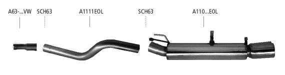Bastuck Sportauspuff Opel Astra F Caravan 2x90mm