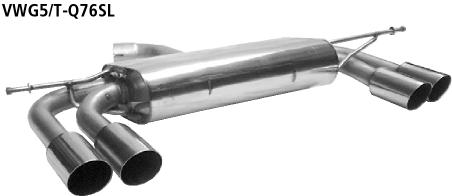 Bastuck Sportauspuff für Audi A3 Typ 8P (Sportback) - Durchmesser Ø70mm - 2x 2x76mm, 20° schräg geschnitten