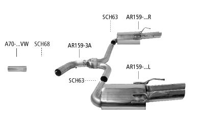 Bastuck Sportauspuff Alfa Romeo 159 2x76mm schräg kaufen