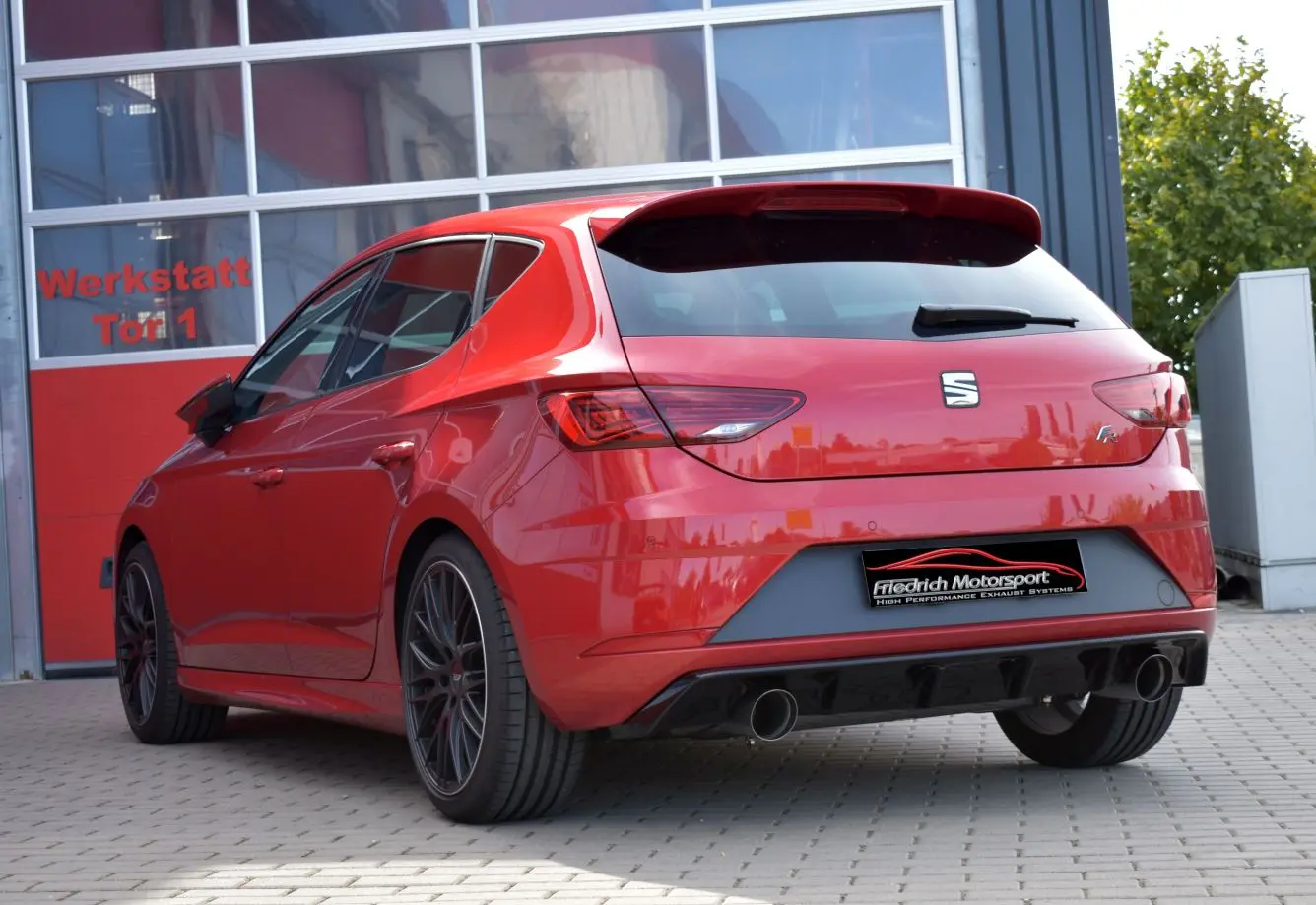 Friedrich Motorsport 76mm Duplex Sportendschalldämpfer Seat Leon 5F inkl. FR und SC