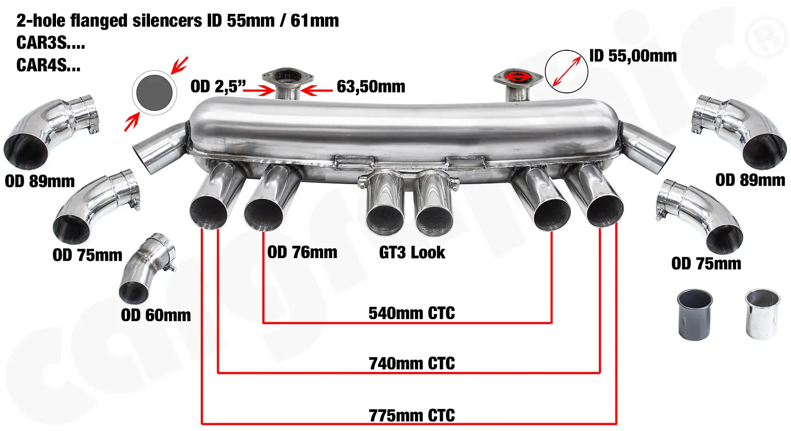 CARGRAPHIC Sportauspuff für Porsche 911 G-Modell 