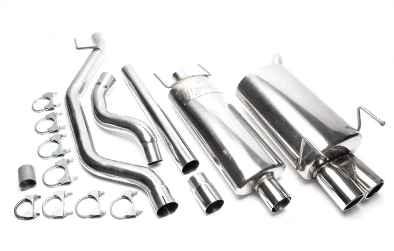 TA Technix Edelstahlanlage 2x76mm rund gebördelt passend für Opel Vectra C-CC, Vectra C Limousine