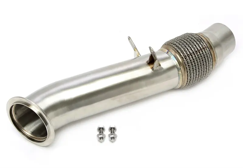 TA Technix Downpipe ohne Katalysator mit Flexrohr passend für BMW 5er Serie Typ F10, F11, F07, 6er Serie Typ F12, F13, F06, 7er Serie Typ F01, F02, X5 mit EWG Typ F15, X6 mit EWG Typ F16, - Motorcode N55