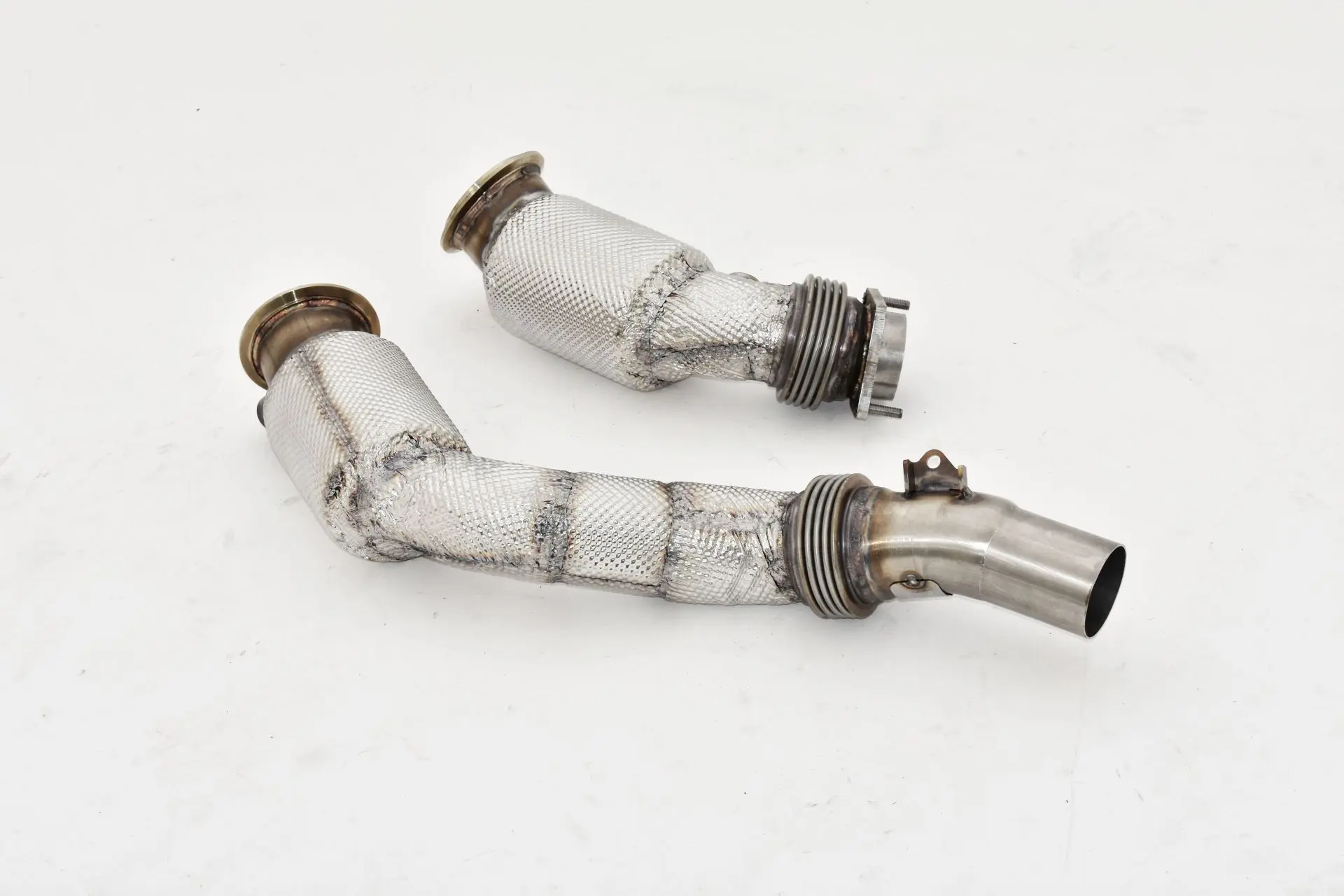 Friedrich Motorsport 2x80/65mm Downpipe mit 200 Zellen HJS Sport-Kat. Edelstahl 
