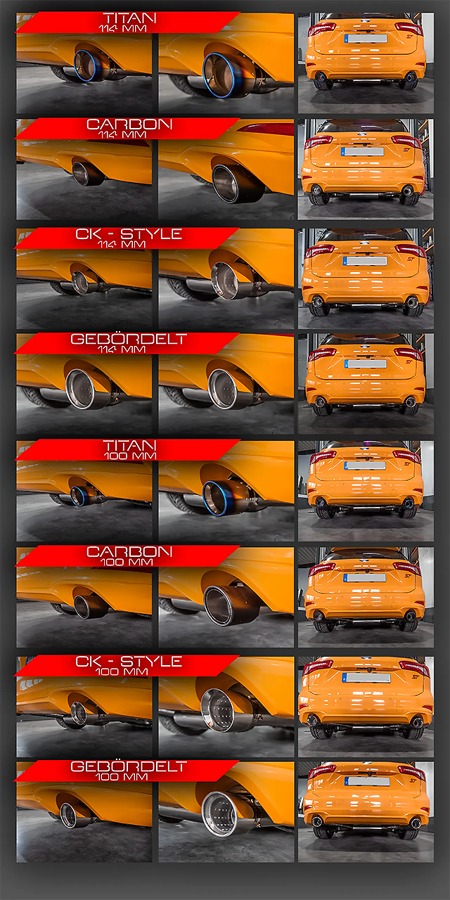 EGO-X Abgasanlage 3 Zoll für Ford Focus Mk.4 ST Bild