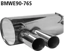 Bastuck Sportauspuff für BMW 325d Typ E90 (Limousine) 2x76mm, seitlich schräg geschnitten
