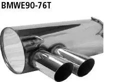 Bastuck Sportauspuff für BMW 325d Typ E90 (Limousine) 2x76mm, 20° schräg geschnitten