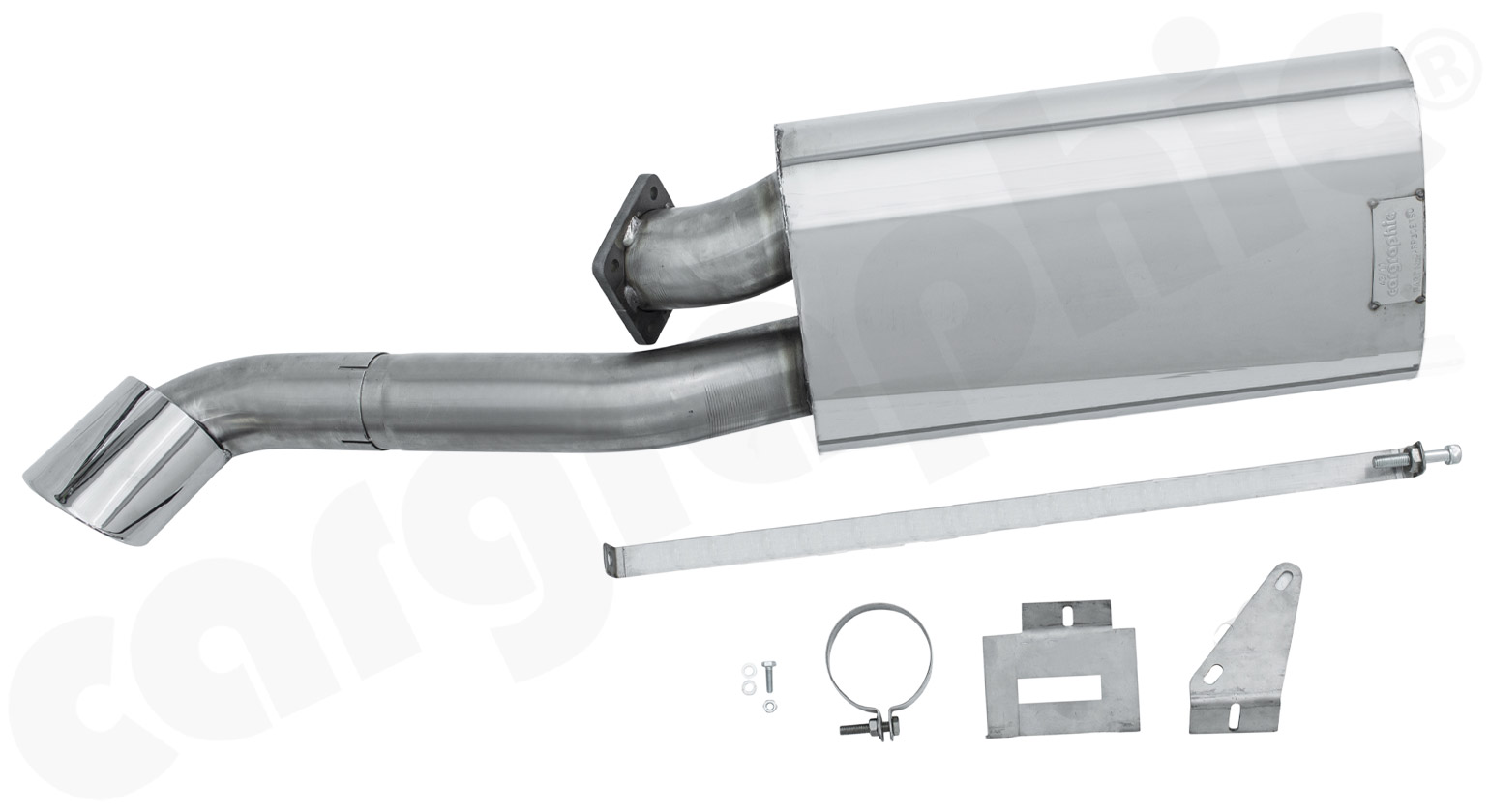  CARGRAPHIC Sport Endschalldämpfer SS304L mit ovalem Endrohr links für Porsche 930 Turbo Kopie