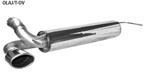 Bastuck Sportauspuff für Opel Astra J 161 für Fzg. mit original 2 Schalldämpfern 120x80mm, oval