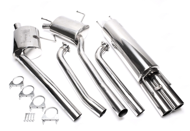  TA Tech­nix Edel­stahl­an­la­ge 2x76mm rund ge­bör­delt pas­send für Opel Omega B / 6-​Zylinder Li­mou­si­ne