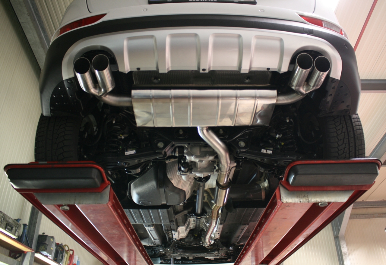 Bastuck Komplettanlage für Kia Sportage IV Typ QLE für GT-Line 2x 2x76mm 20° schräg