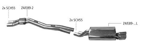 Bastuck Sportauspuff BMW Z4 E89 2x76mm schräg 