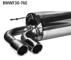 Bastuck Sportauspuff für BMW 330d Typ F30 (Limousine) 2x76mm, mit Lippe 20° schräg geschnitten 