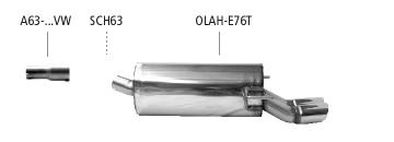 Bastuck Sportauspuff Opel Astra H Caravan 2x76mm 