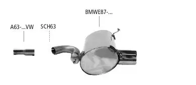 Bastuck Sportauspuff BMW 116i E81 2x76mm M-Technik 