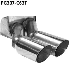 Bastuck Sportauspuff für Peugeot 307 CC 2x63mm, abgeschrägt