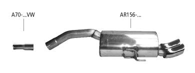 Bastuck Sportauspuff Alfa Romeo 156 2x76mm