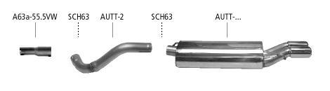 Bastuck Sportauspuff Audi TT 8N oval 153x95mm 