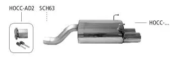 Bastuck Sportauspuff für Honda Civic 7 (01-06) Dreitürer (EP) für Fahrzeuge ohne 'Typ R' Spoilerkit 2x76mm, abgeschrägt