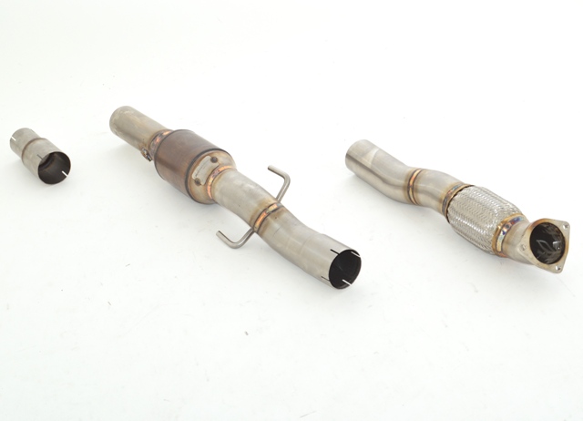 Friedrich Motorsport 76mm Vorderrohr mit Flexrohr mit 200 Zellen Sport-Kat.  Friedrich Motorsport 76mm Downpipe mit Sportkat kaufen