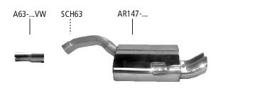 Bastuck Sportauspuff Alfa Romeo 147 2x76mm