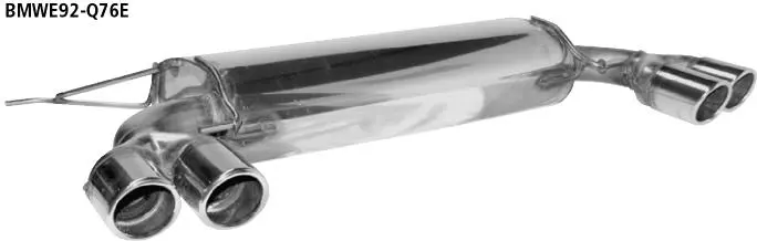 Bastuck Sportauspuff für BMW 335i Typ E90 (Limousine) 2x 2x76mm, mit Lippe 20° schräg geschnitten