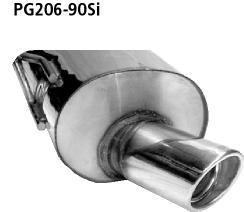 Bastuck Sportauspuff für Peugeot 206 CC für Fahrzeuge mit rundem Heckschürzenausschnitt 1x90mm, gerade