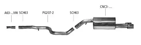 Bastuck Sportauspuff für Citroen DS3 1x90mm, gerade