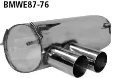 Bastuck Sportauspuff für BMW 120i Typ E81 für Fahrzeuge ohne M-Technik Heckschürze 2x76mm, gerade