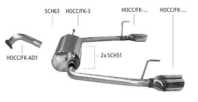 Bastuck Sportauspuff für Honda Civic 8 Dreitürer (FN) 2x 2x76mm, mit Lippe 20° schräg geschnitten Bastuck Sportauspuff Honda Civic 8 FN Top Qualität kaufen