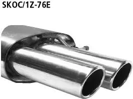 Bastuck Sportauspuff für Skoda Octavia II Limousine Typ 1Z 2x76mm, eingerollt 20° schräg geschnitten