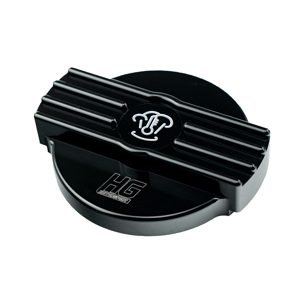 Kühlwasserdeckel Cover schwarz HG-Motorsport Logo PQ35/ MQB (z.B. Golf 5/6/7)