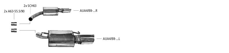 Bastuck Sportauspuff Audi A4 8K2/B8 2x76mm kaufen