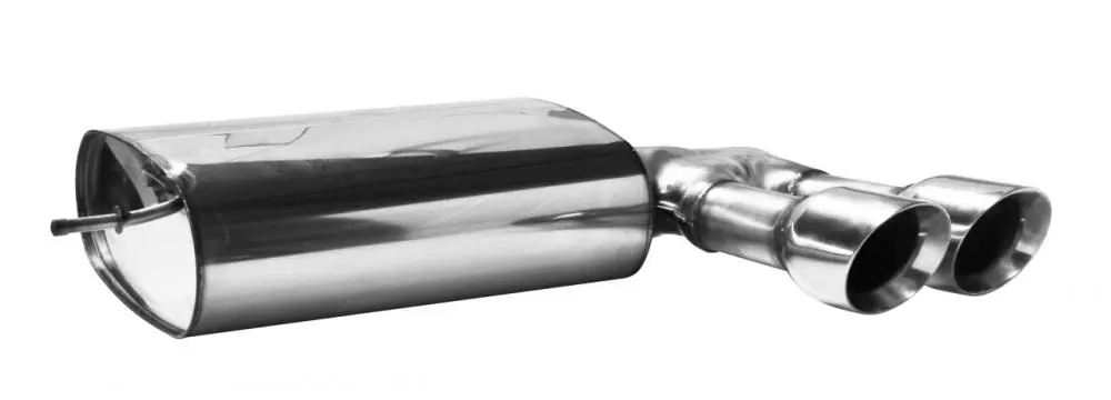 Bastuck Sportauspuff für Mini F56 (3-Türer Limousine) inkl. Heckschürzeneinsatz 2x90mm, 30° schräg geschnitten, Ausgang mittig