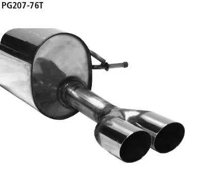 Bastuck Sportauspuff für Peugeot 207 2x76mm, abgeschrägt