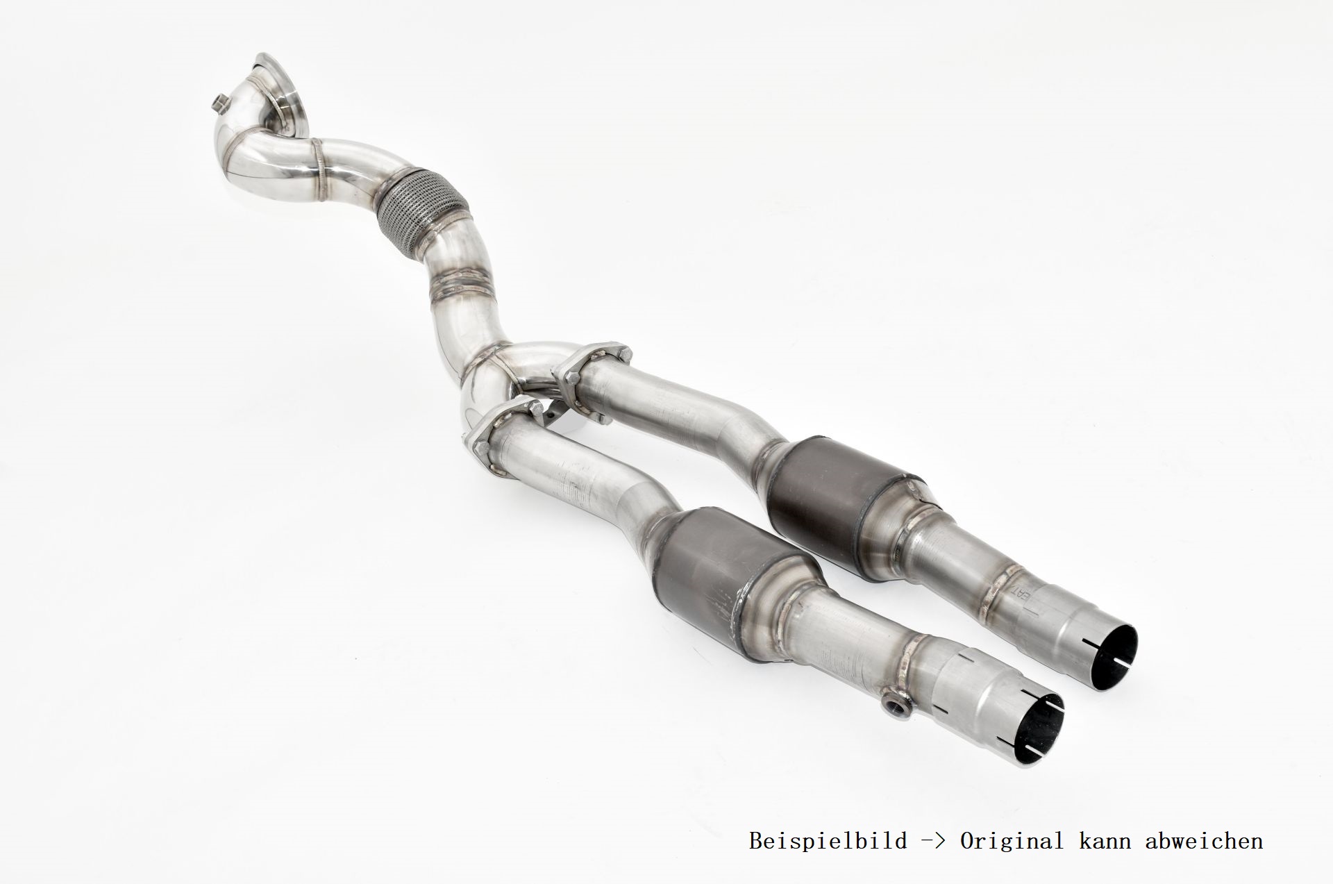 Friedrich Motorsport 143,5>>>2x60mm Downpipe mit 200 Zellen HJS Sport-Kat.