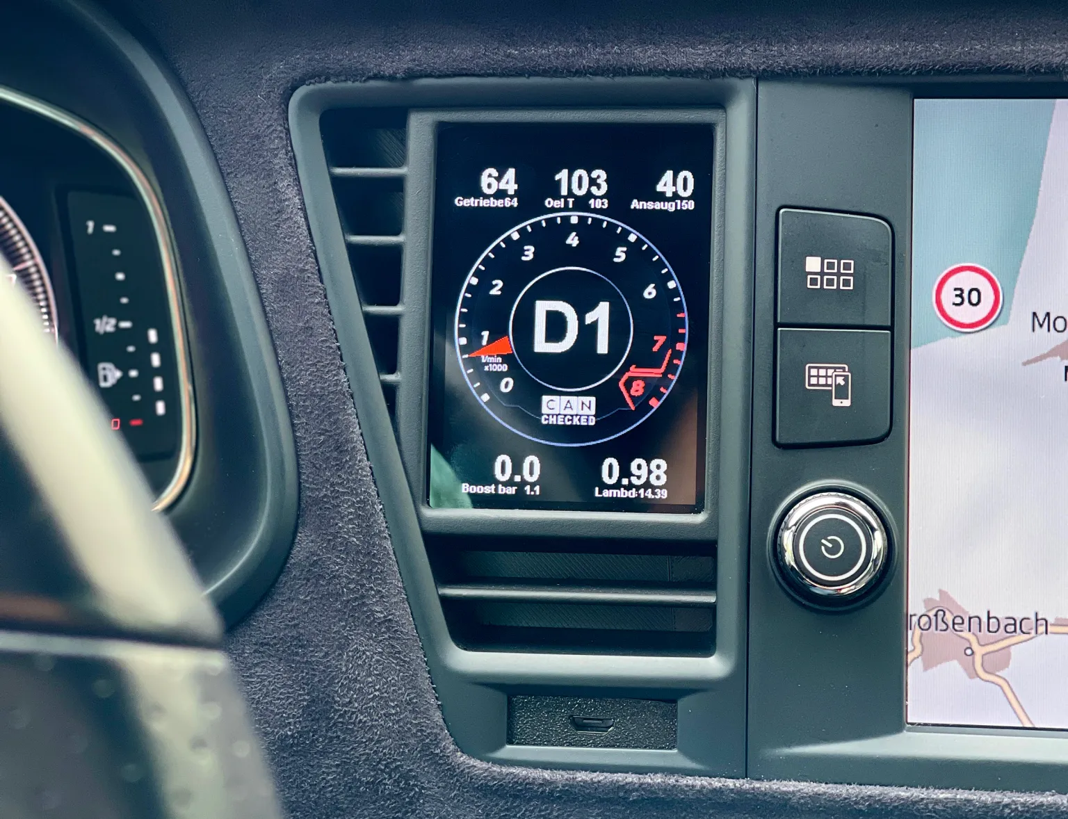CANchecked Daten-Display Seat Leon 5F MFD28 Gen2 Tuning